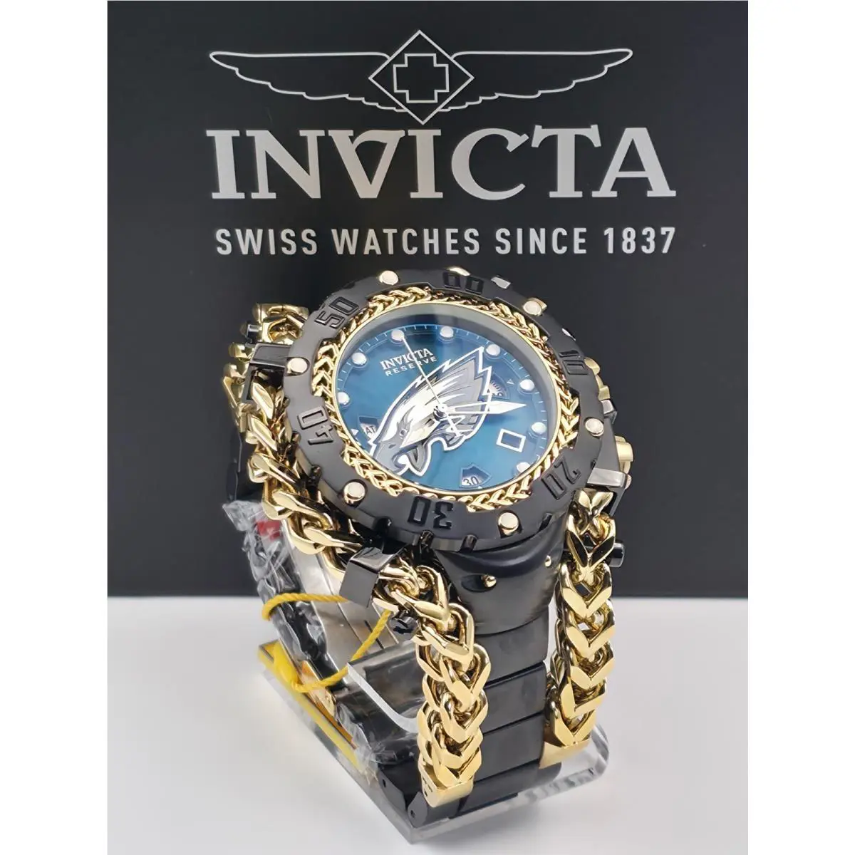 Invicta Reserve Gladiator 58mm Swiss Movement Nfl Philadelphia Eagle Men`s Watch