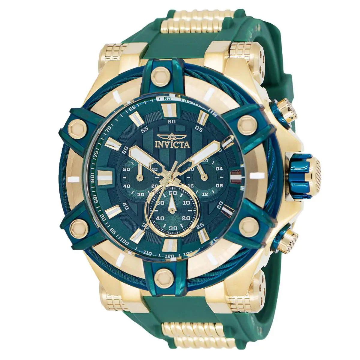 Invicta Bolt Surge Men`s Watch - 52mm Gold Green 43758