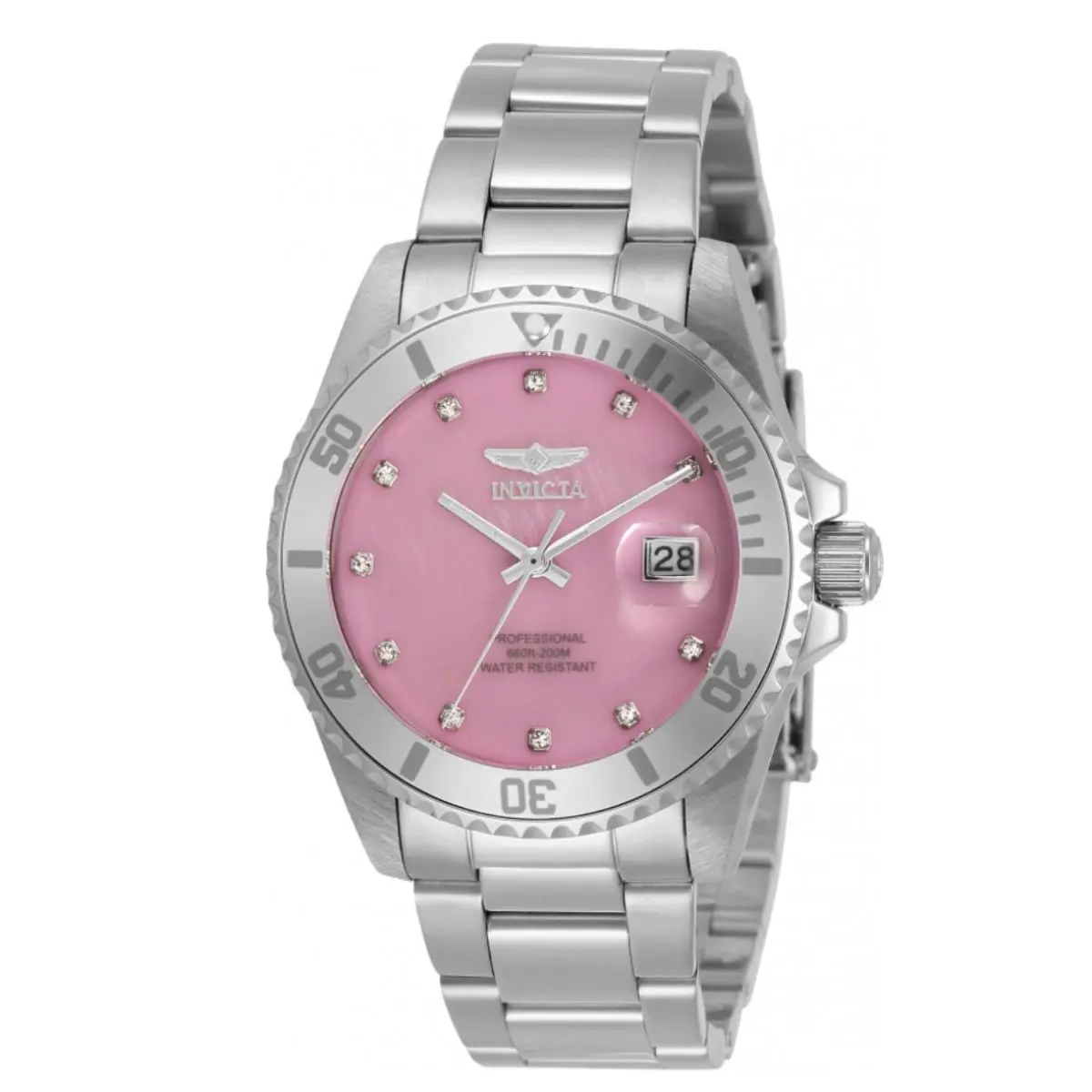 Invicta Angel Diamond Accent Women`s 38mm Pink Mother Pearl Dial Watch 30940