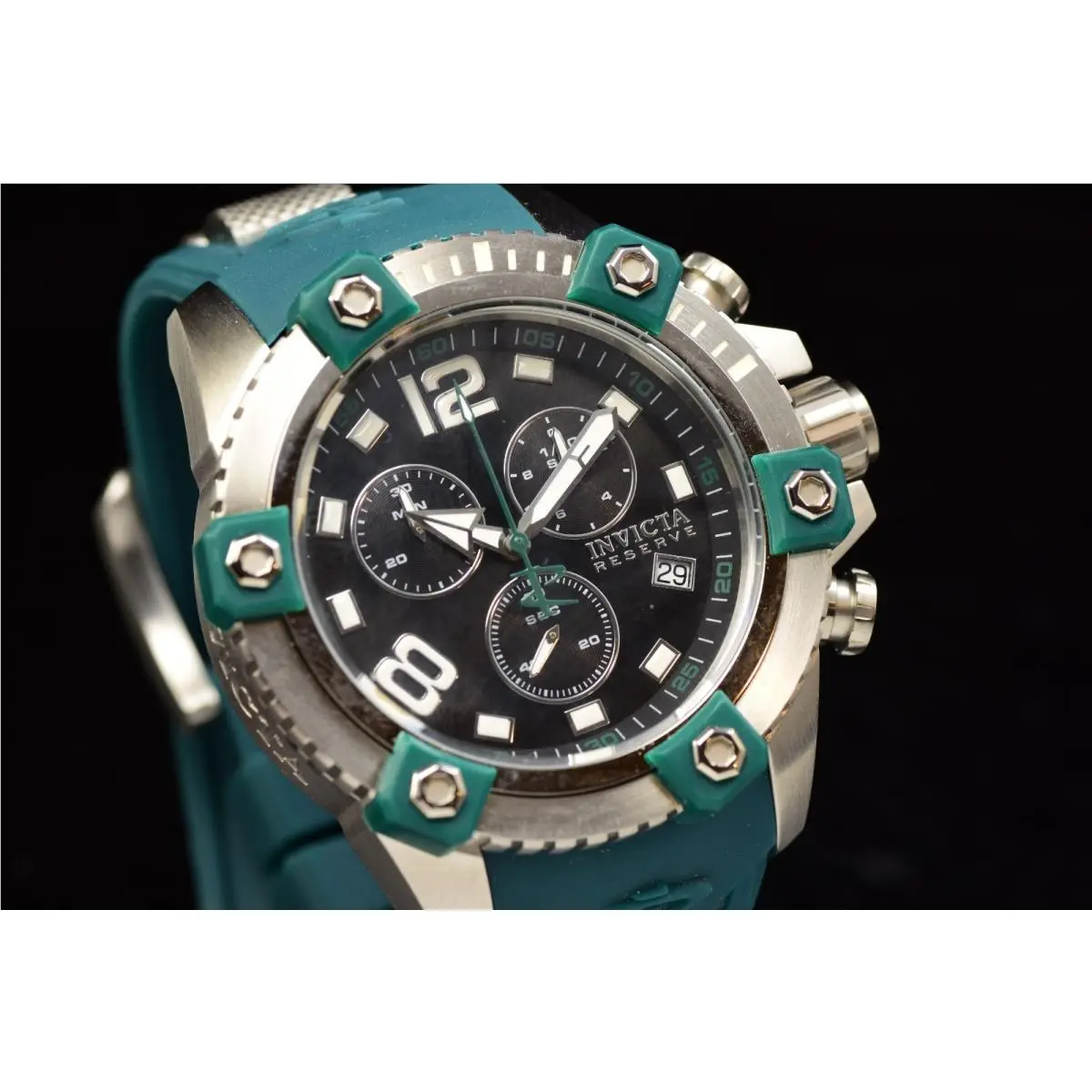 Invicta Men`s Reserve Octane Swiss Chronograph Green Tone Swiss Made Watch