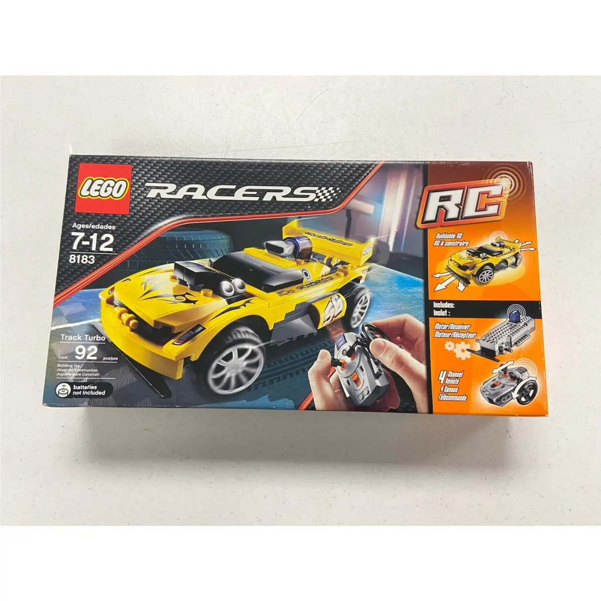 Lego Racers Track Turbo RC Car 8183 Retired Remote Controlled 2009 Yellow