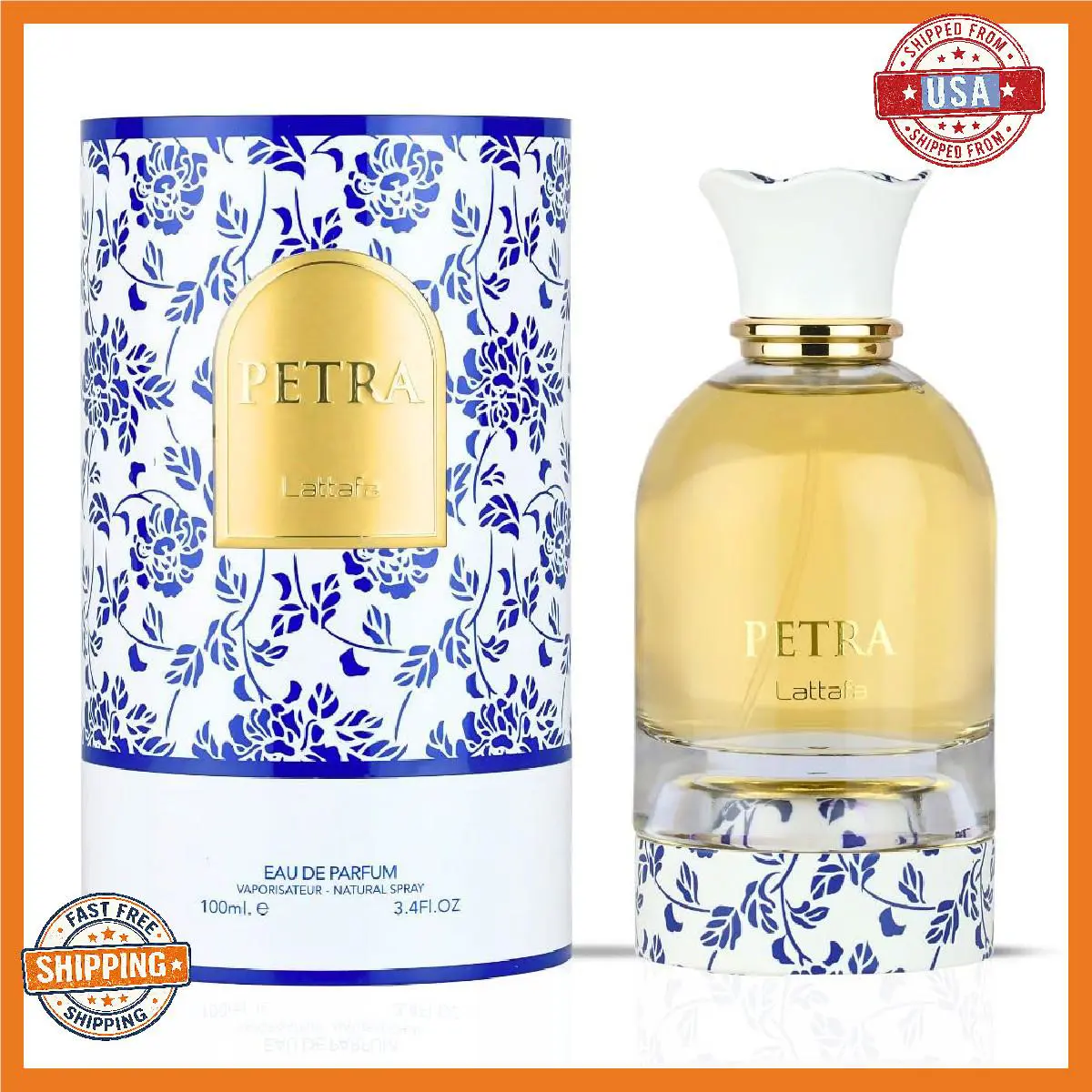 Lattafa Petra Eau de Parfum Spray For Women - 100ml 3.4 Oz Tropical Floral