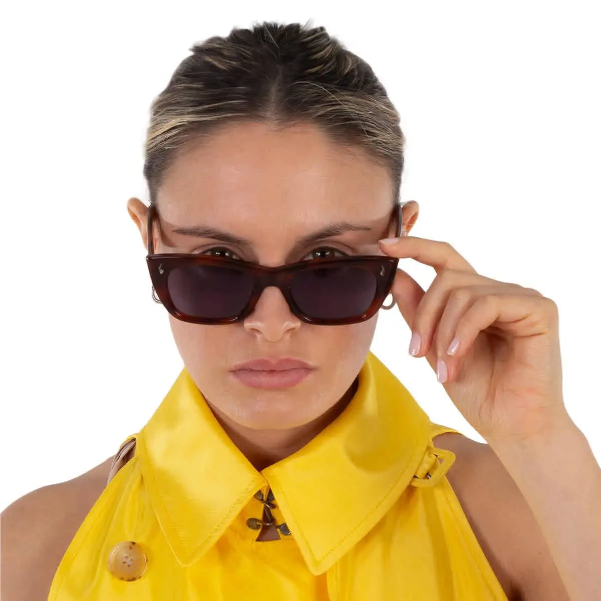 Garrett Leight Webster Sun Blue Smoke Cat Eye Sunglasses 2138 Vinbrt/bs 49