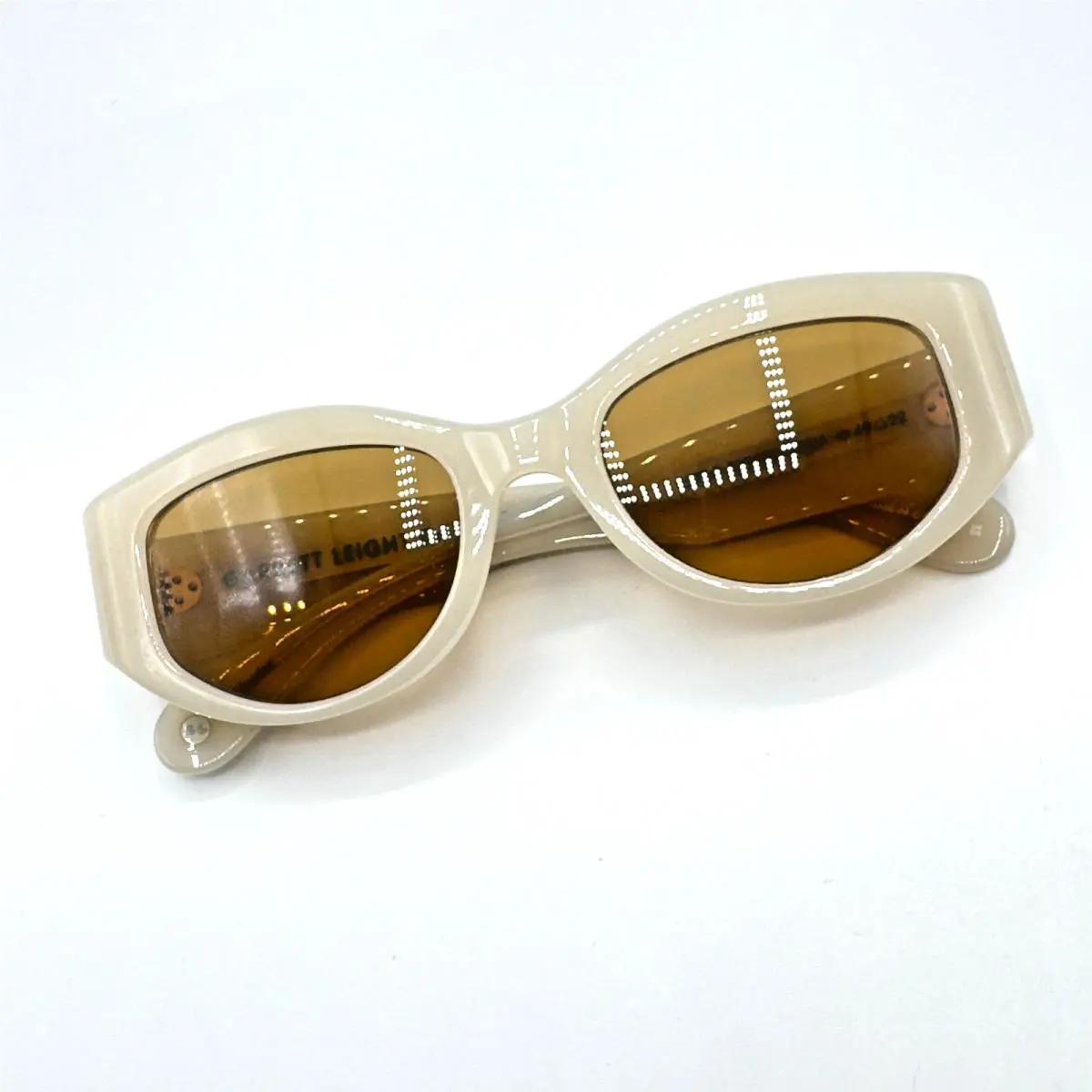 Garrett Leight Sunglasses Retro Biggie Ecru Frame Marigold Lens 49-22-140