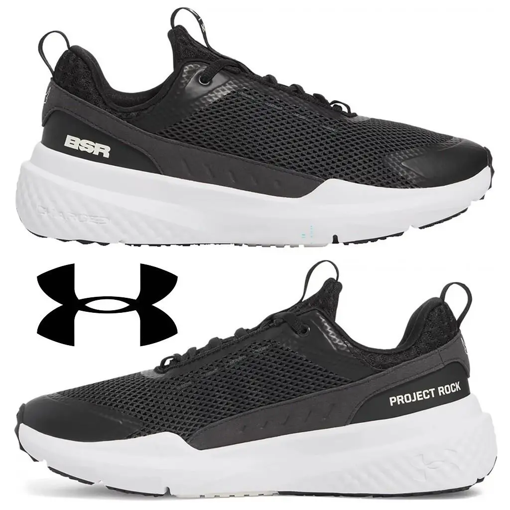 Under Armour Project Rock Bsr 5 Men`s Shoes Training Running Workout Sneakers - Black, Manufacturer: Black/White/Grey