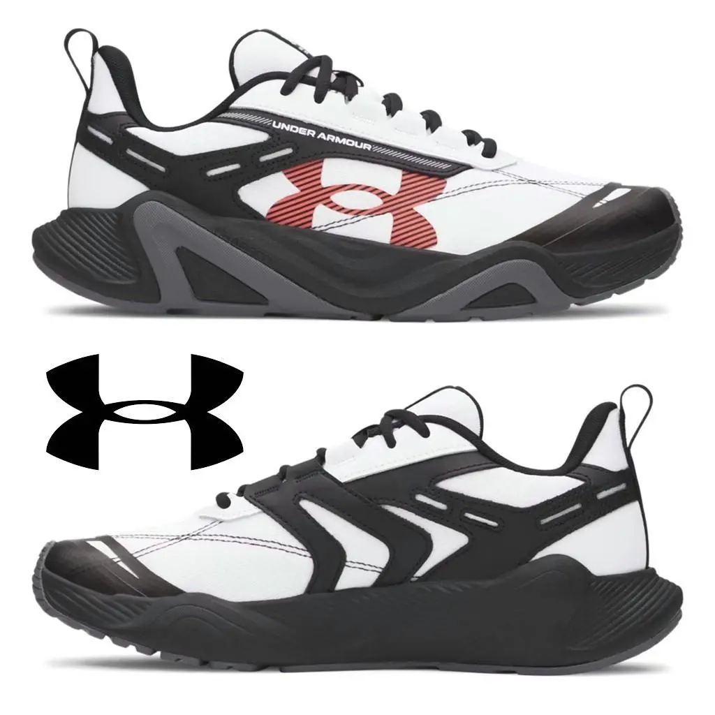 Under Armour Charged Commit TR 5 Shoes Men`s Training Sneakers Running Sport - White, Manufacturer: White / Black / Venom Red - 103