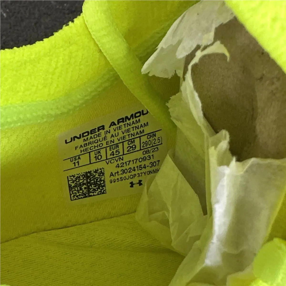 Under Armour shoes - Under Armour HOVR Phantom - HOVR Phantom - 3024154-307 - Yellow (UPC: 0195252928988) 9
