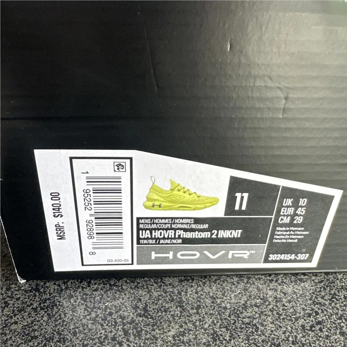 Under Armour shoes - Under Armour HOVR Phantom - HOVR Phantom - 3024154-307 - Yellow (UPC: 0195252928988) 15