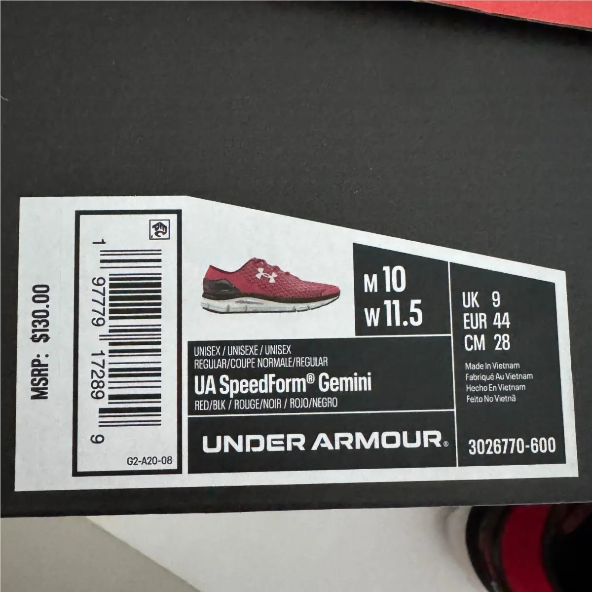 Under Armour shoes - Under Armour Speedform Gemini - Speedform Gemini - 3026770-600 - Red/White (UPC: 197779172899) 6