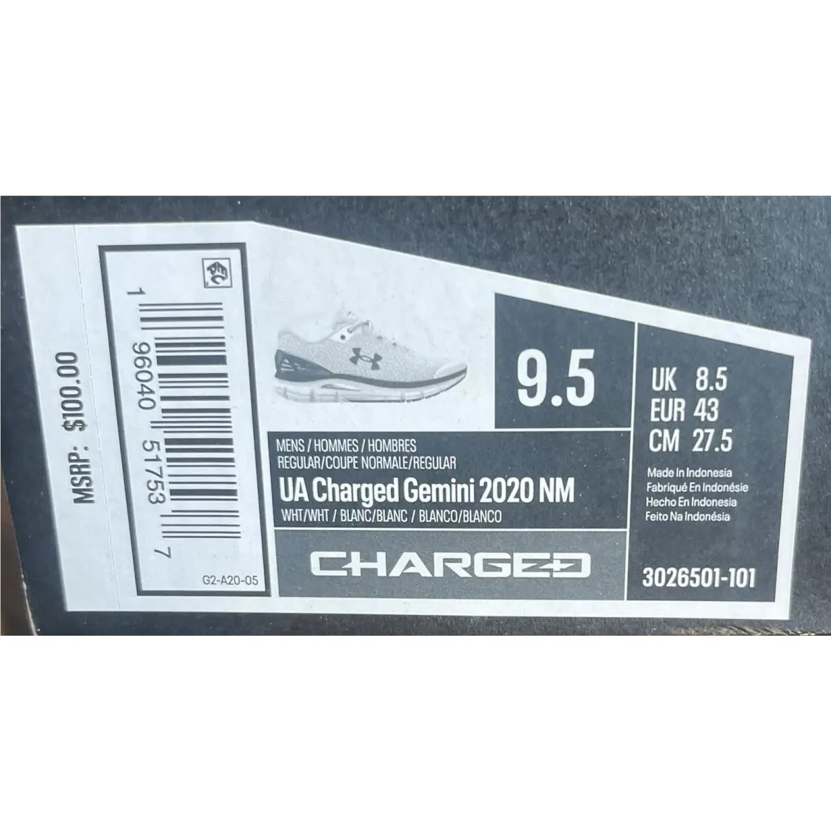 Under Armour shoes - Under Armour Charged Gemini - Charged Gemini - 3026501-101 - White (UPC: 196040517537) 6