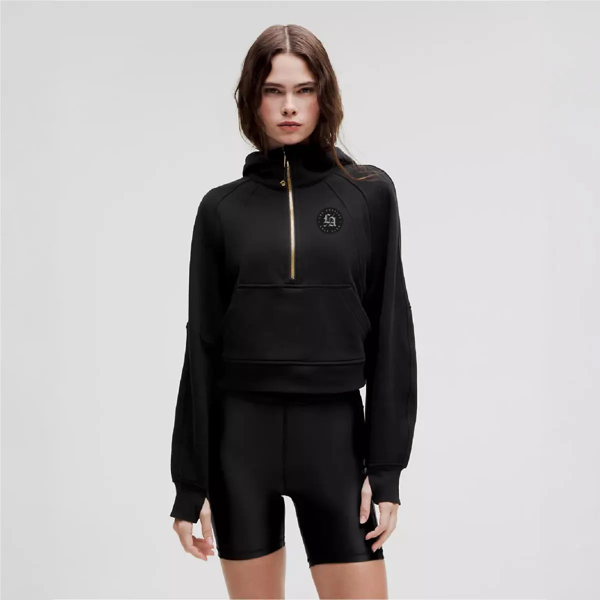 Women`s Lululemon Black Los Angeles Golf Club Scuba Oversized Half-zip Hoodie - Black