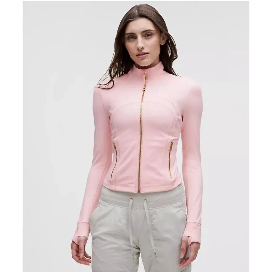 Lululemon Define Cropped Jacket Nulu Blush Quartz Pink Gold Size 8