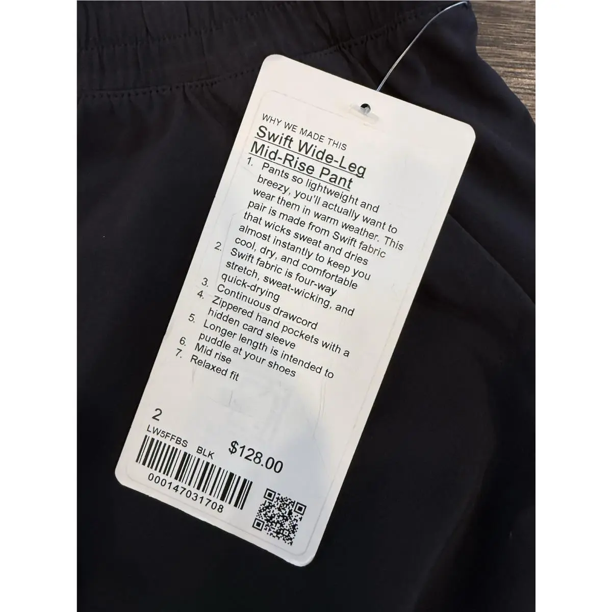 Lululemon clothing - Swift Wide-Leg Mid-Rise Pant - Swift Pant - LW5FFBS - Black 1