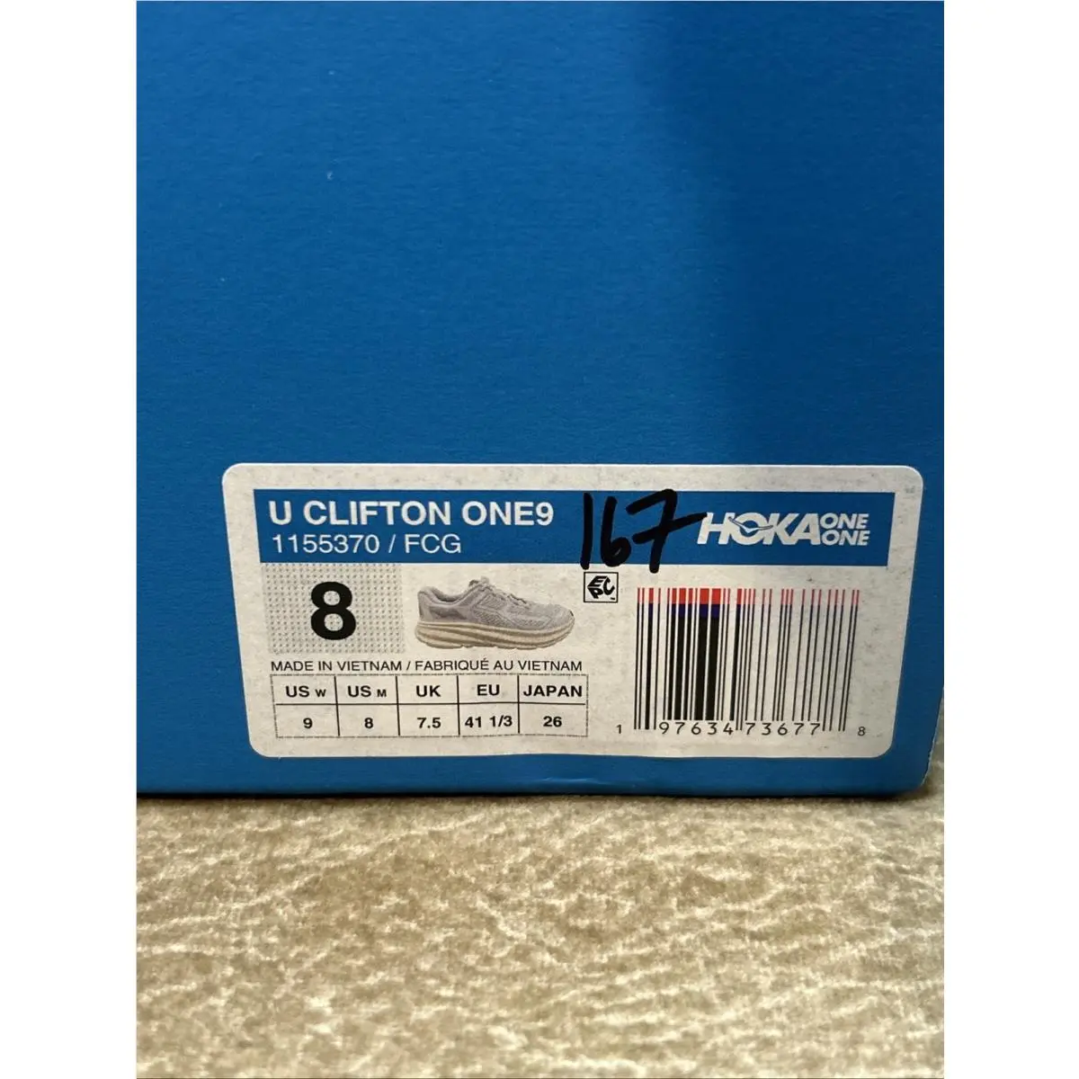 Hoka shoes - Hoka One One HOKA Clifton One9 - 1155370-FCG - Gray, Manufacturer: Frost/Cosmic Grey (UPC: 0197634736778) 10