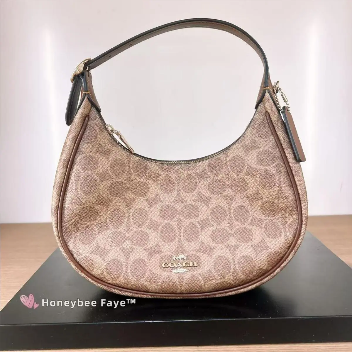 Emily Shoulder Bag In Signature Canvas/with Quilting CDX21/CDX17/CDX34 CDX17 Gold/Tan/Brown by Coach