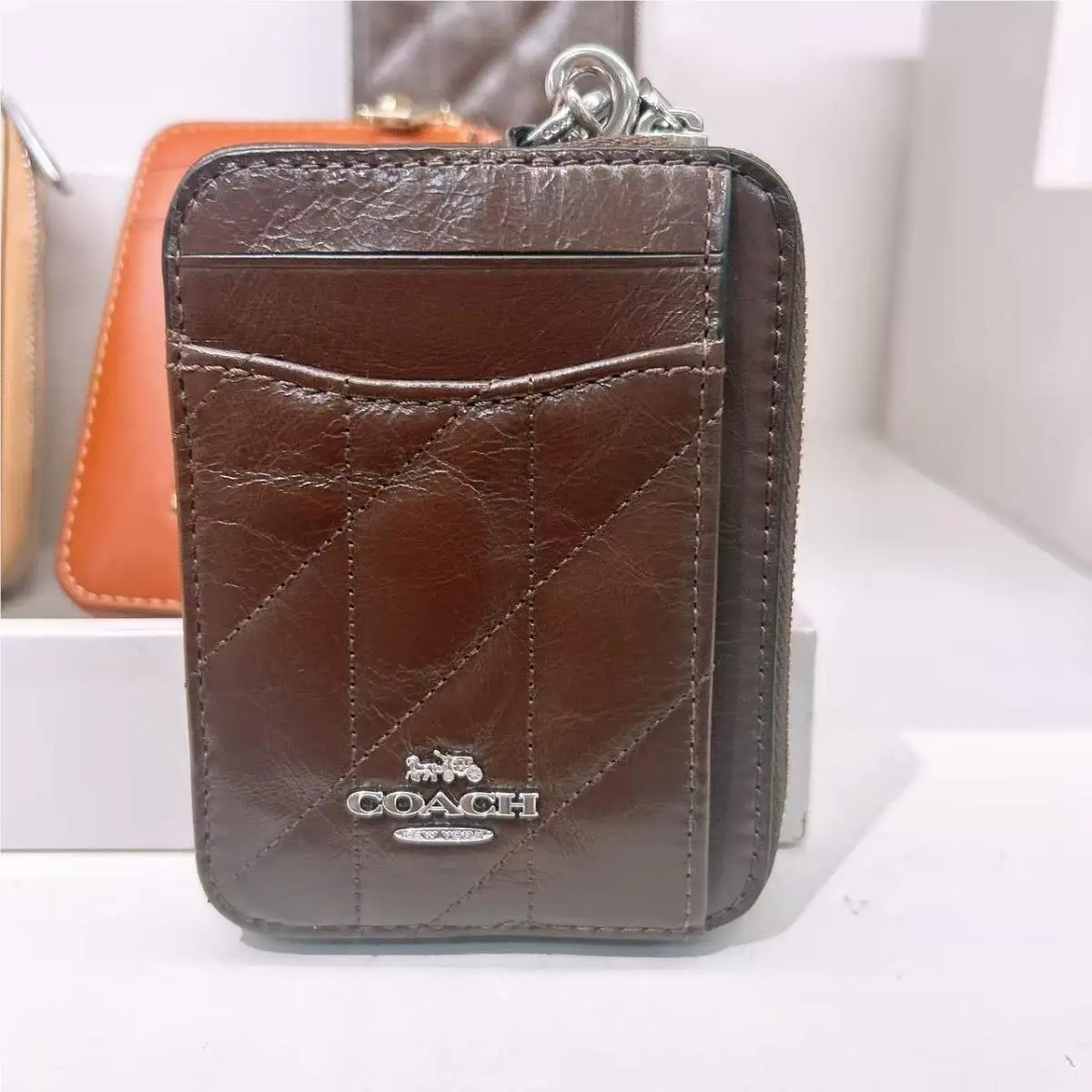 Coach Zip Card Case with Quilting CEC51