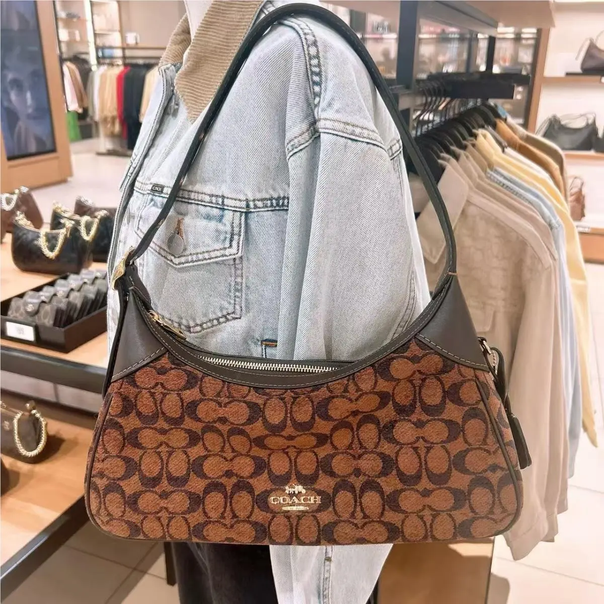 Coach Ella Small Shoulder Bag In Signature Chenille CDV37/CDV36/CDV35