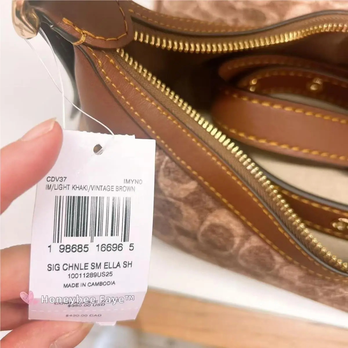 Coach  bag  - Light Khaki/Vintage Brown, Exterior: Multicolor