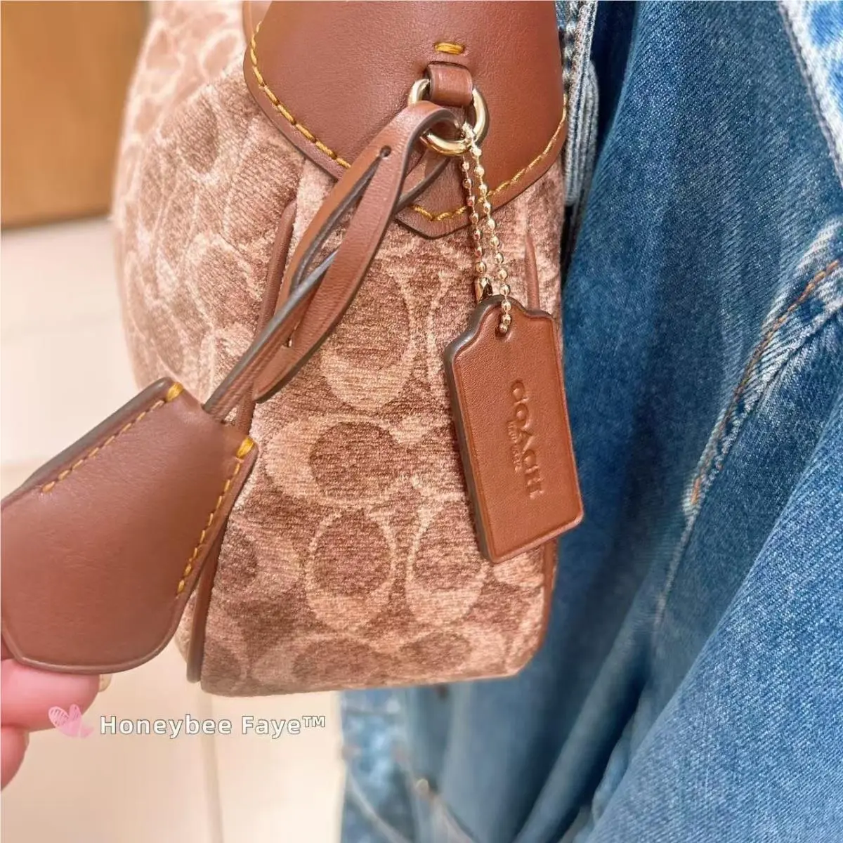 Coach  bag  - Light Khaki/Vintage Brown, Exterior: Multicolor