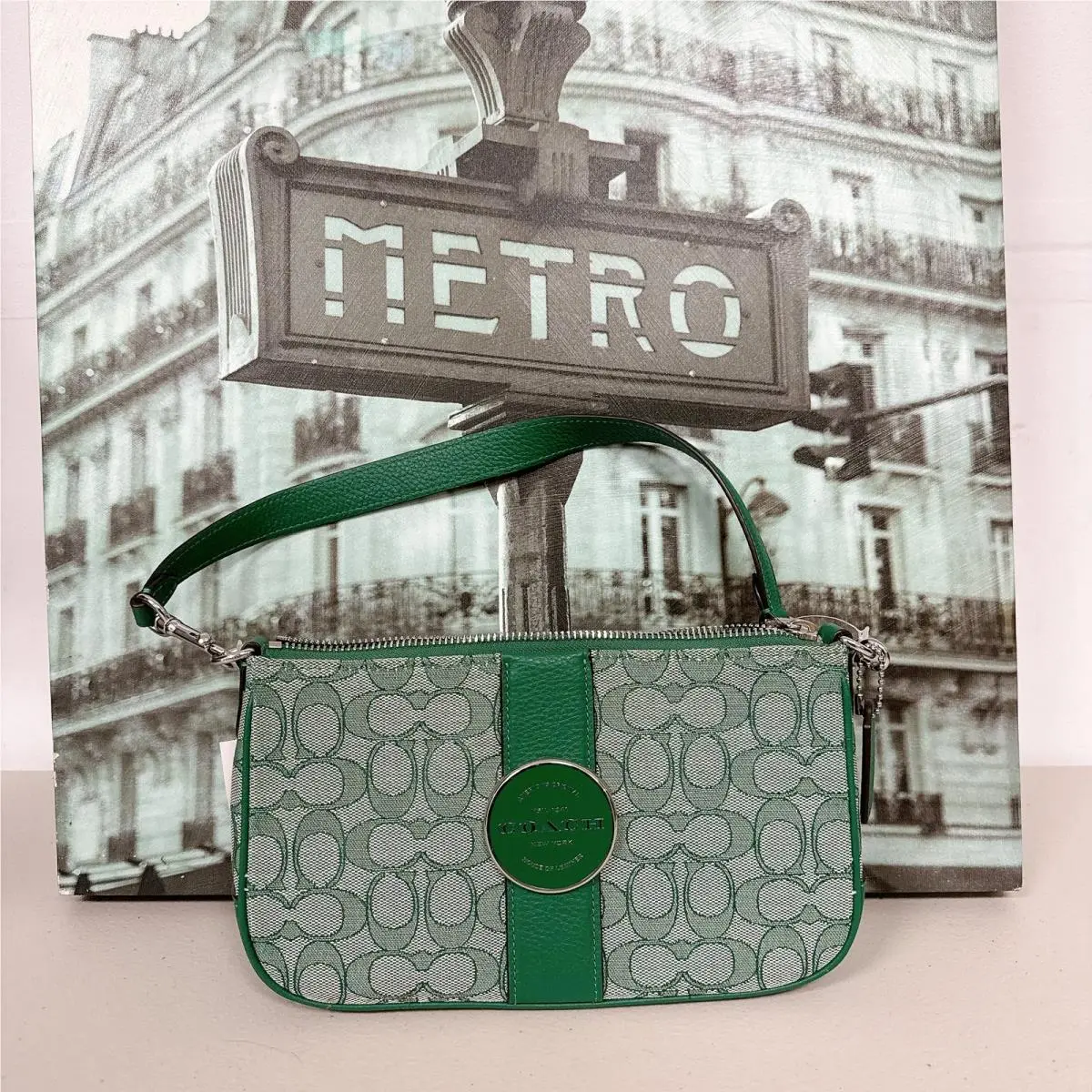 Coach C8306 Lonnie Baguette Crossbody In Signature Jacquard
