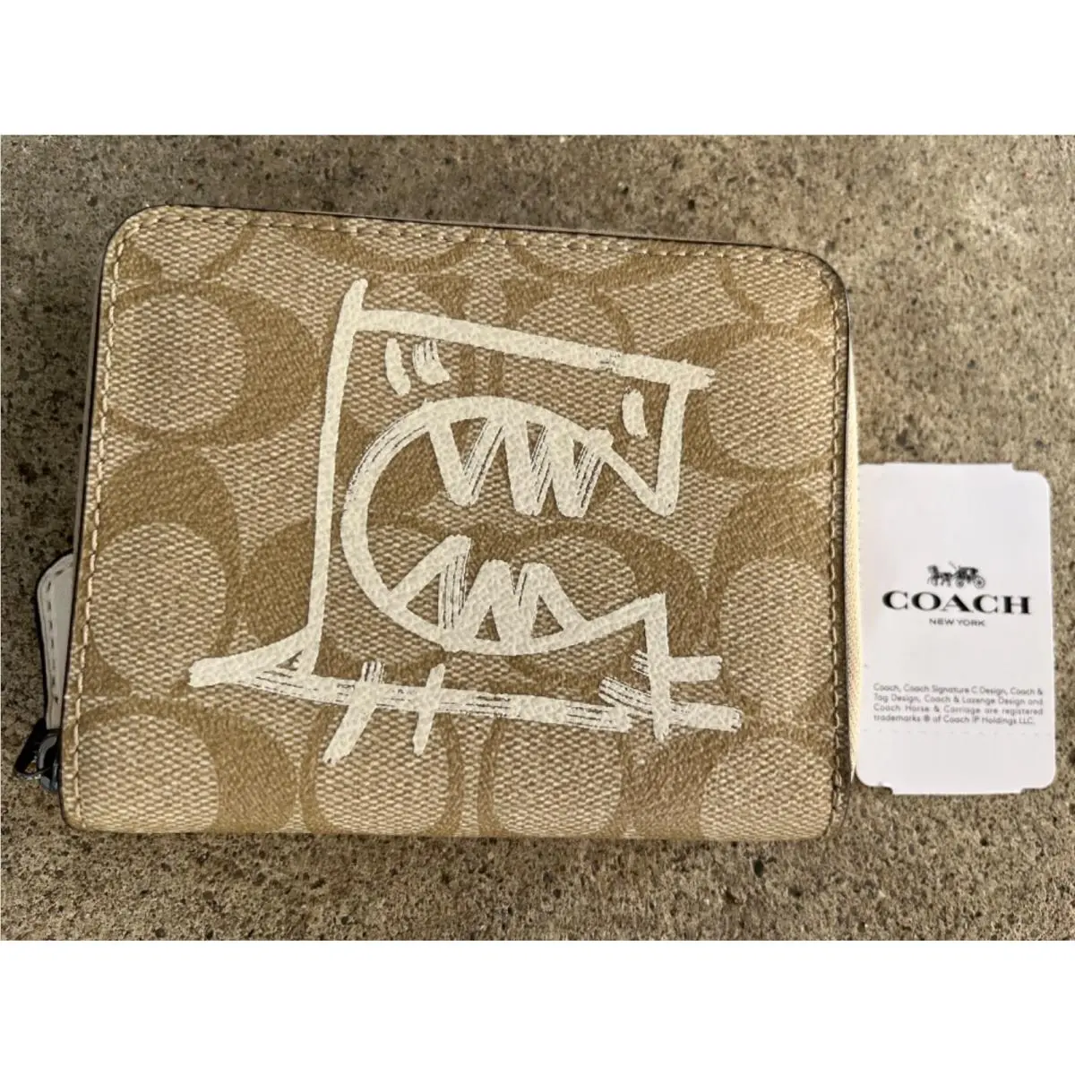 Coach Slim Bifold Card Wallet Signature Canvas with Rexy BY Guang YU