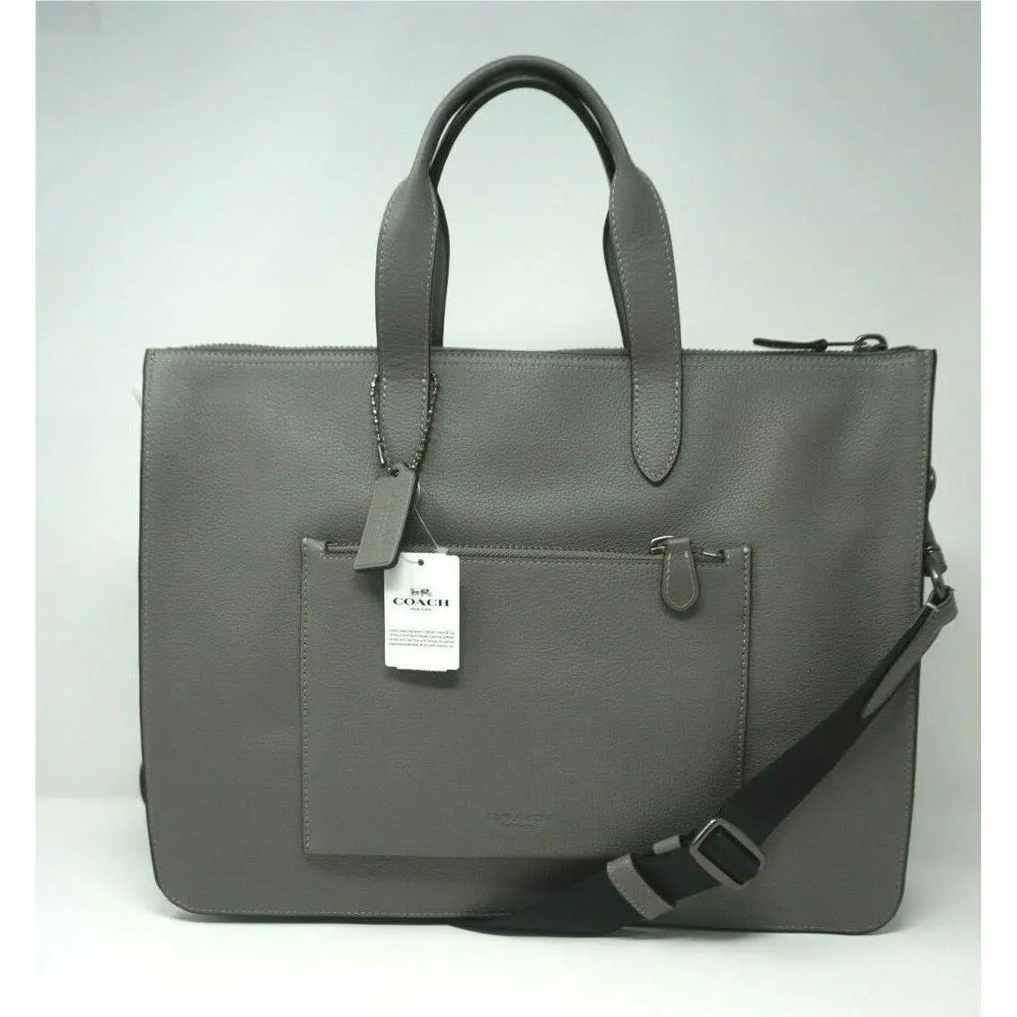 Coach Men’s Metropolitan Pebble Leather Heather Grey Soft Briefcase 32249