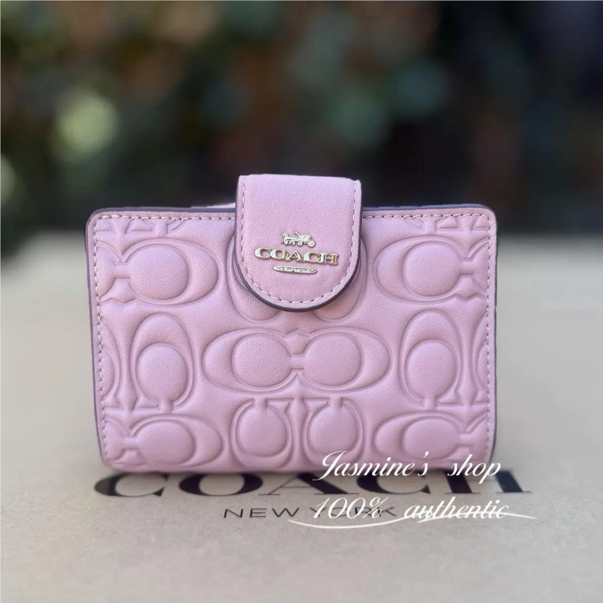 Coach Medium Corner Zip Wallet In Signature Leather CZ341 Pink Petal