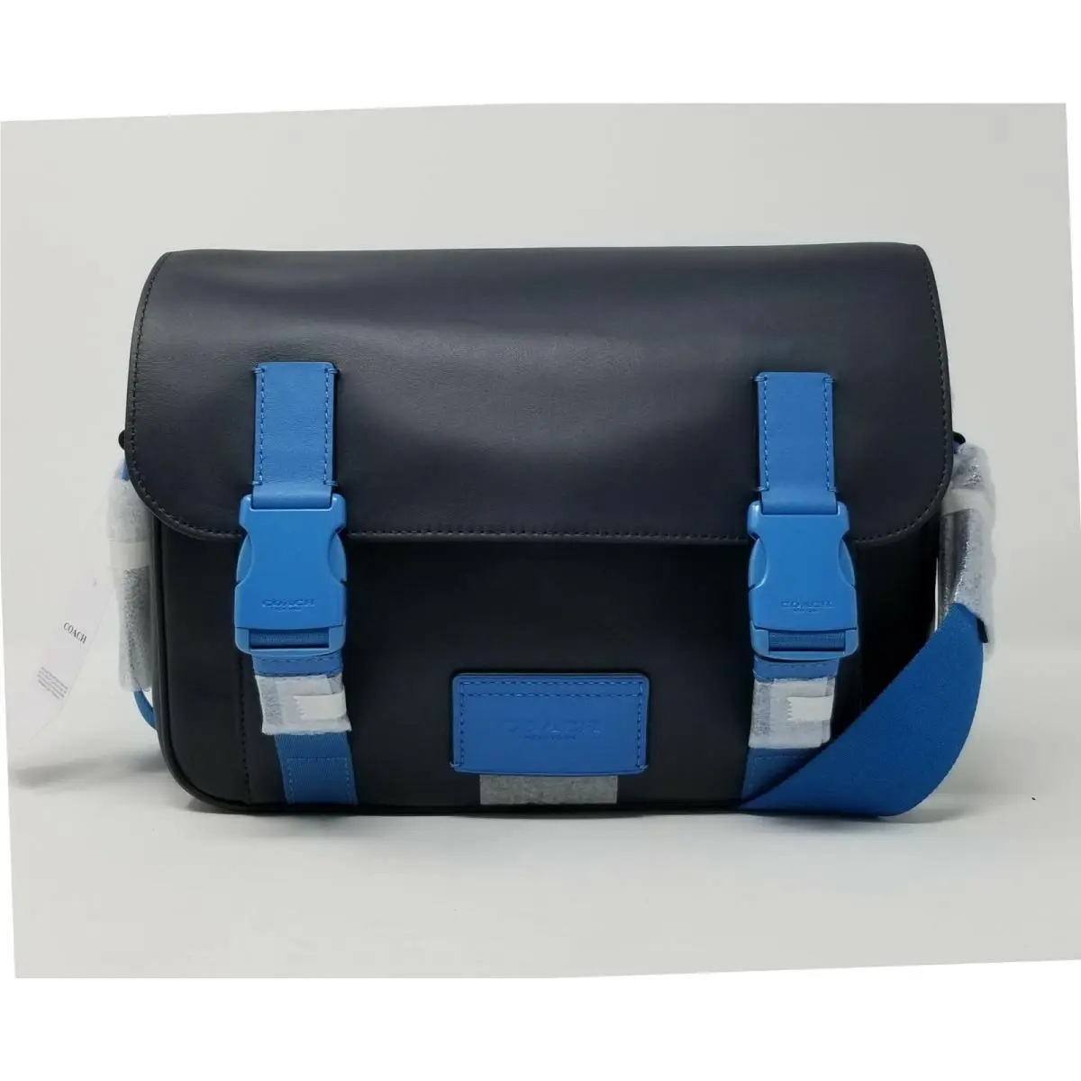 Coach Mens Leather Midnight Navy Track Crossbody Bag C5300