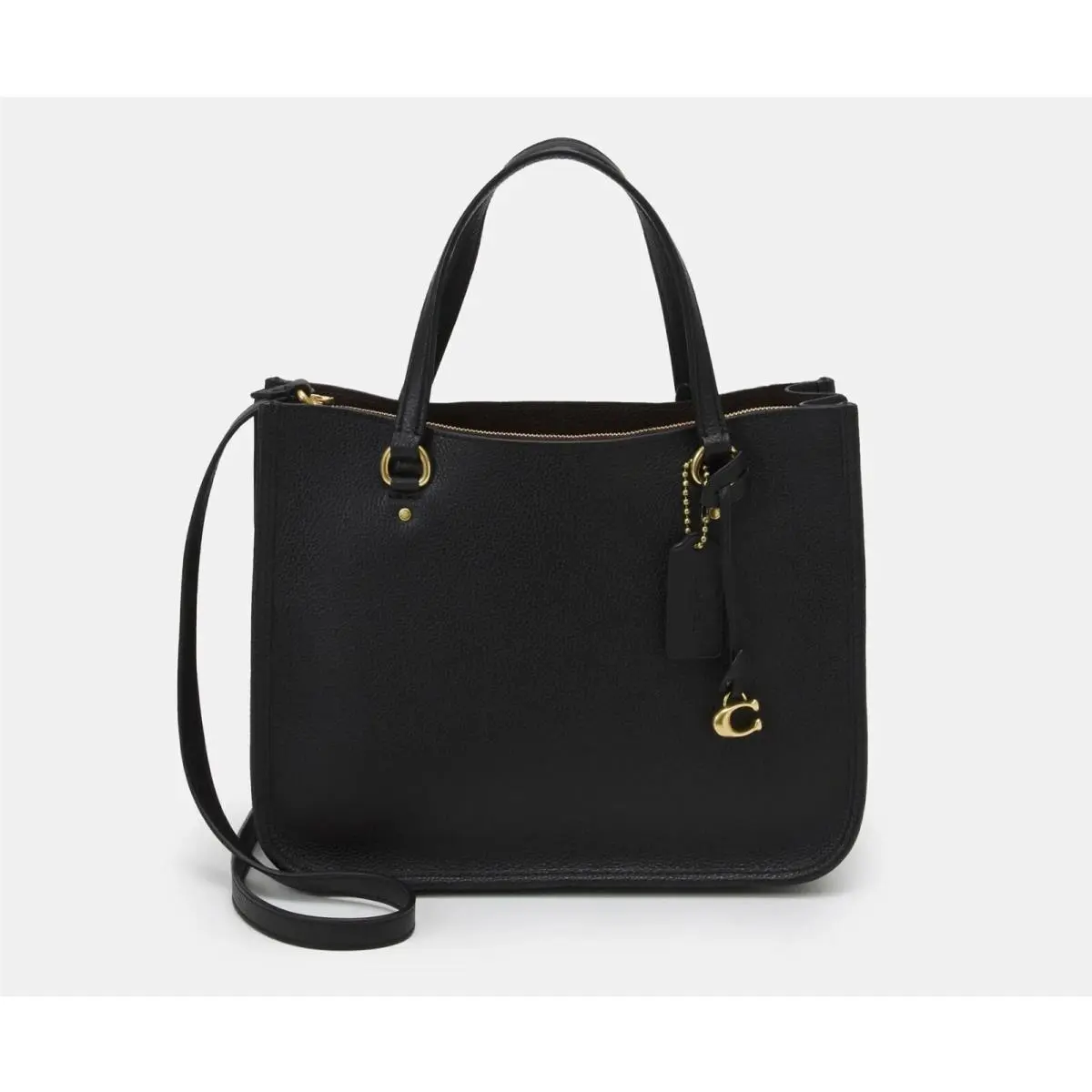 Coach Tyler Carryall Pebble Leather Black Shoulder Bag C3460