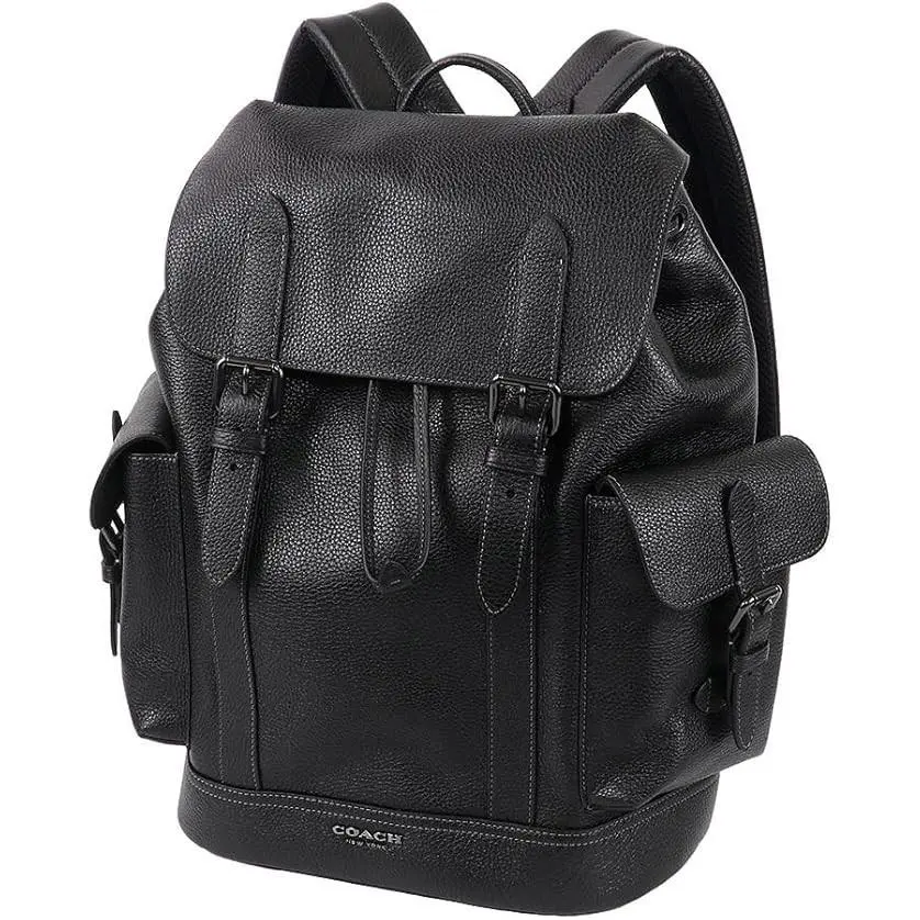 Coach Hudson Backpack Leather Black CR389 Qbbk