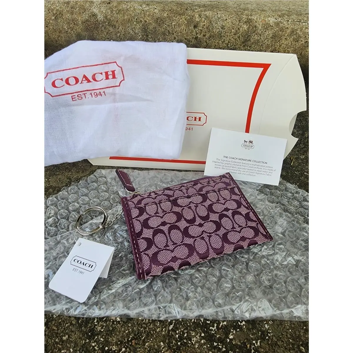 Coach Plum Logo Wallet -new- Look