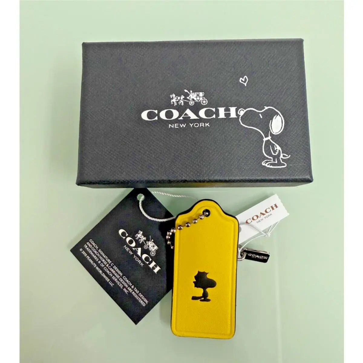 Peanuts Woodstock Yellow Key Fob Keychain Rare Bag Gift Box by Coach