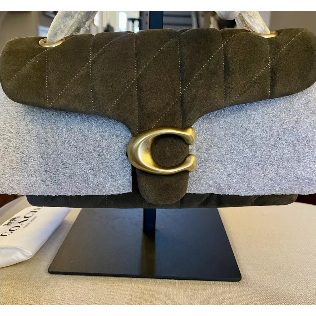 Coach Quilted Suede Olive/brass Tabby 26 Shoulder/crossbodybag