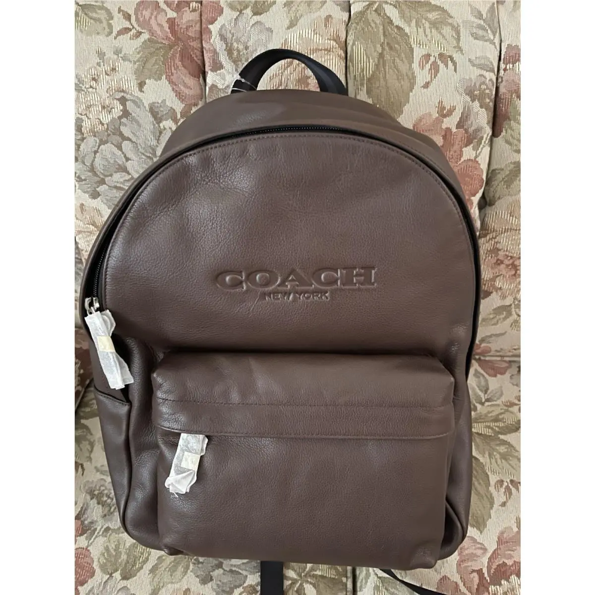 Coach Brown Charles Leather Campus Backpack Bag
