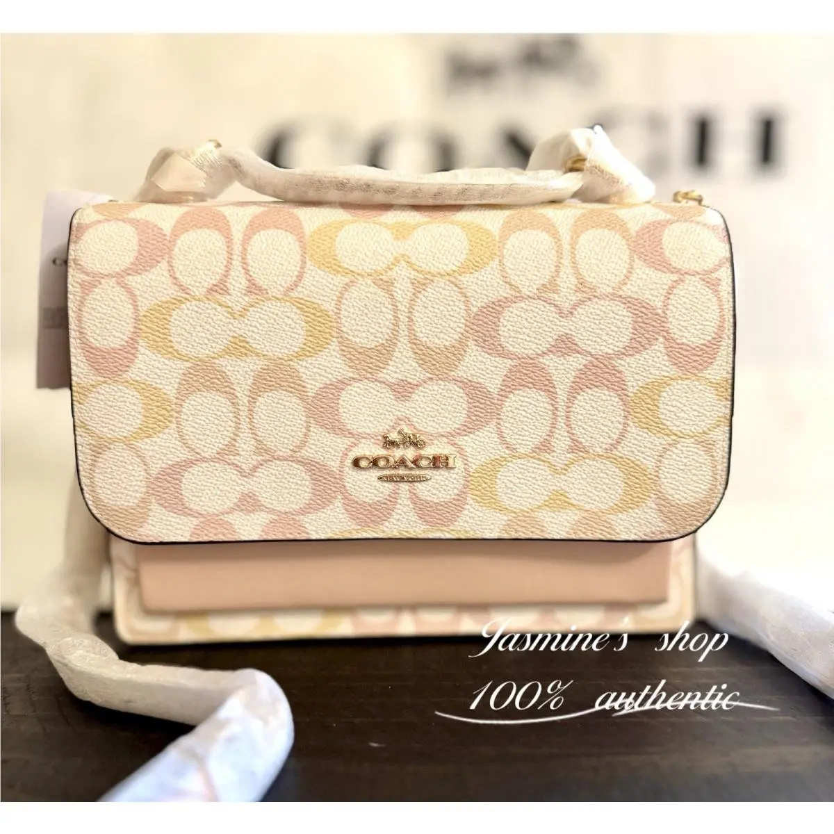 Coach Klare Crossbody Bag In Pretty Signature Canvas CDZ07 Chalk/pink