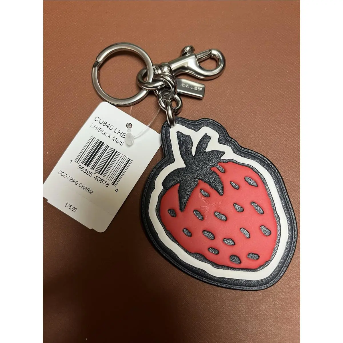 Coach Strawberry Leather Bag Charm CU840