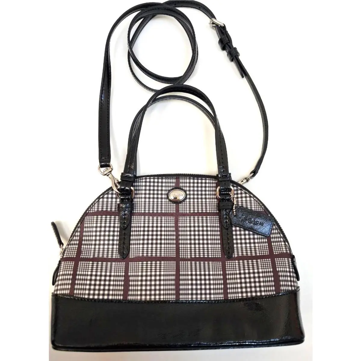 Coach Peyton Glen Plaid Mini Cora Domed Crossbody Bag 33319