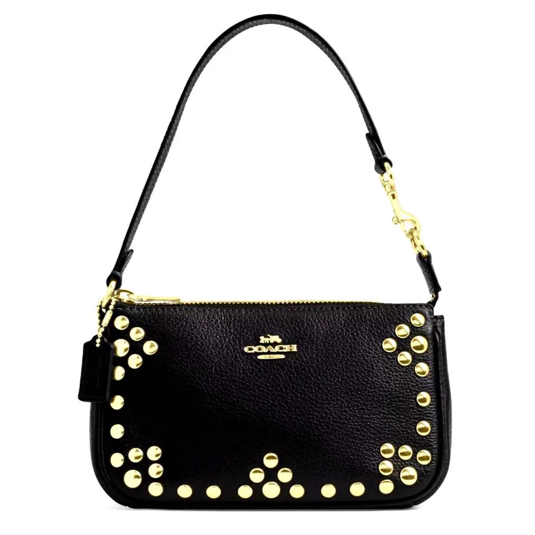 Coach Nolita 19 with Rivets Leather Studded Bag Black CAQ17 Nip