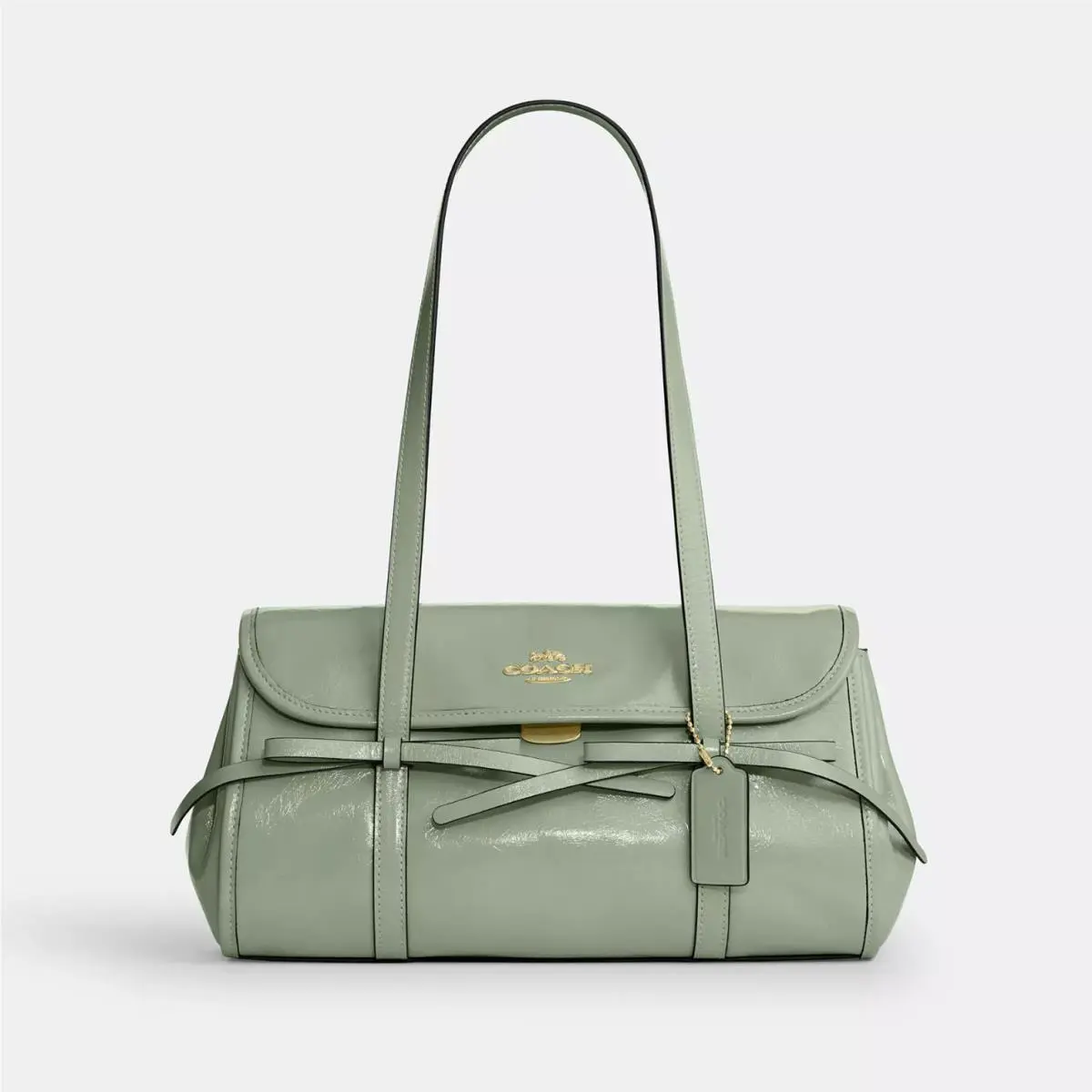 CDY94 Bridget Flap Shoulder Bag with Bows in Light Pistachio by Coach