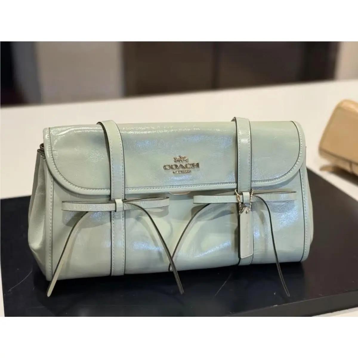 Coach Bridget Flap Shoulder Bag with Bows CDY94 Light Pistachio