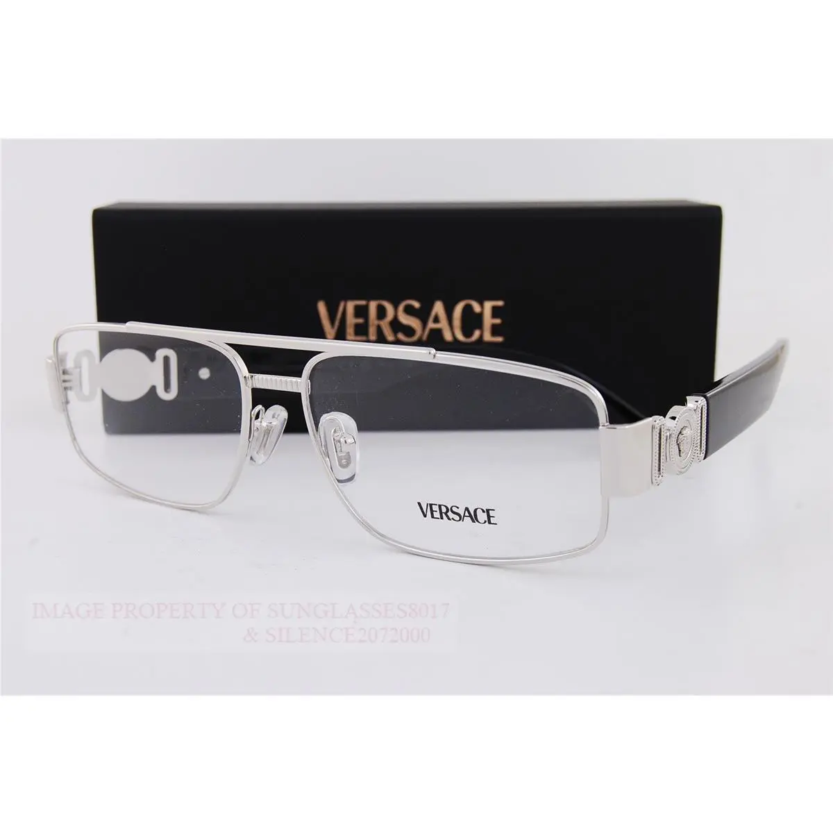 Versace Eyeglass Frames 1317 1000 Silver For Men Women Size 56mm