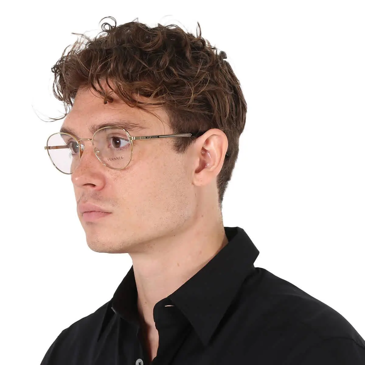 Versace Demo Round Men`s Eyeglasses VE1279 1002 51 VE1279 1002 51