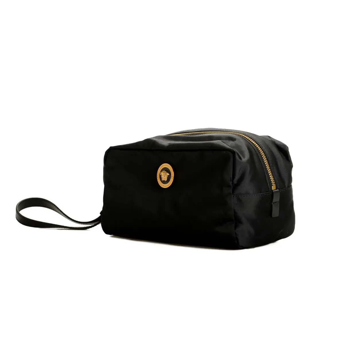 Versace Black Gold Medusa Head Beauty Toiletry Cosmetic Case One Size