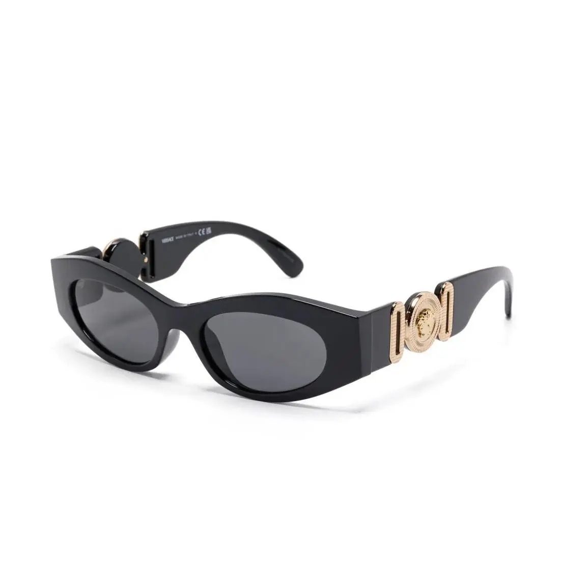 Versace Sunglasses Medusa Head Logo Gold Tone Black Frame Eyewear Womens OS