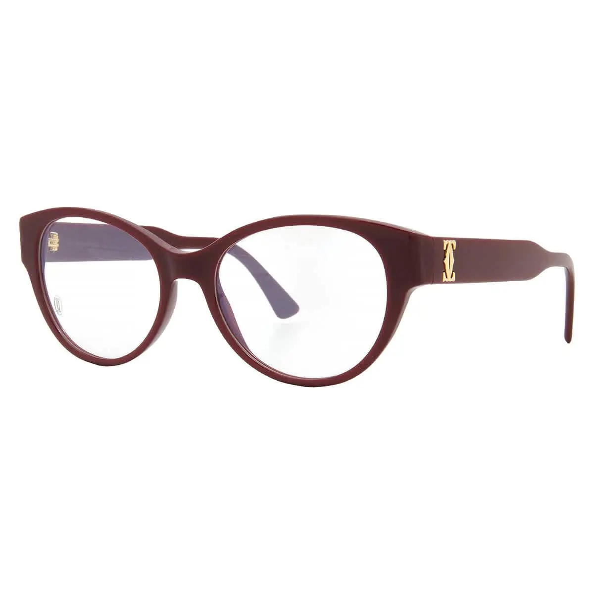 Cartier Demo Cat Eye Ladies Eyeglasses CT0315O 003 53 CT0315O 003 53 - Red, Frame: Red