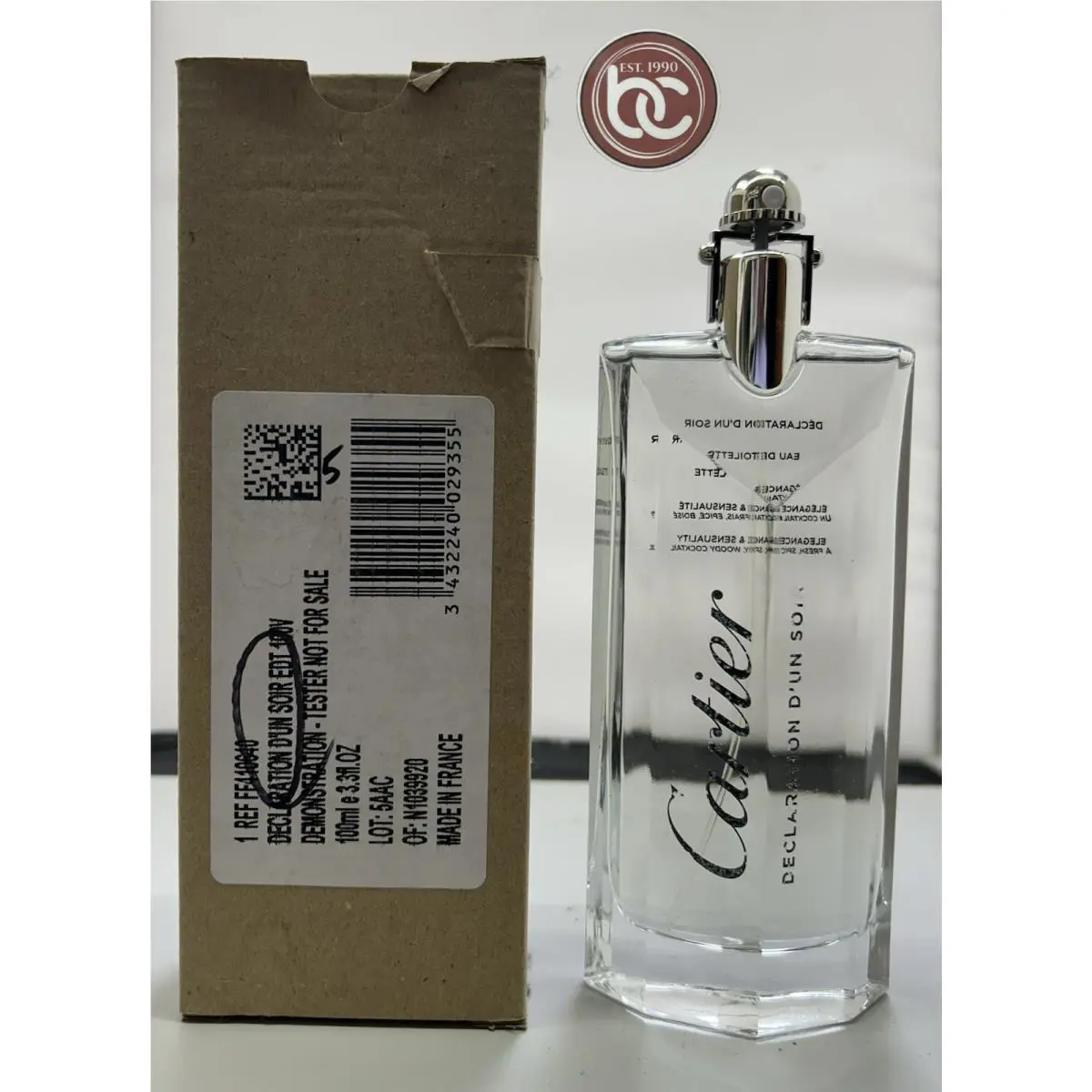 Cartier Declaration D’un Soir Men’s 3.3 Eau De Toilette Spray Tester