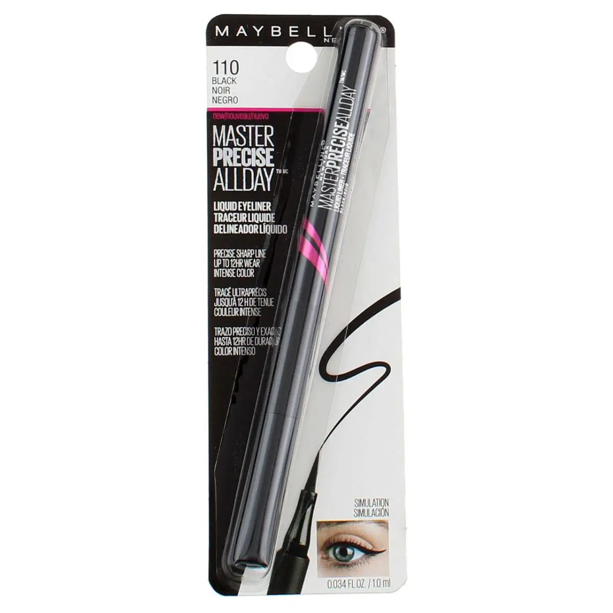 6 Pack Maybelline Master Precise Liquid Eyeliner Black 0.034 fl oz