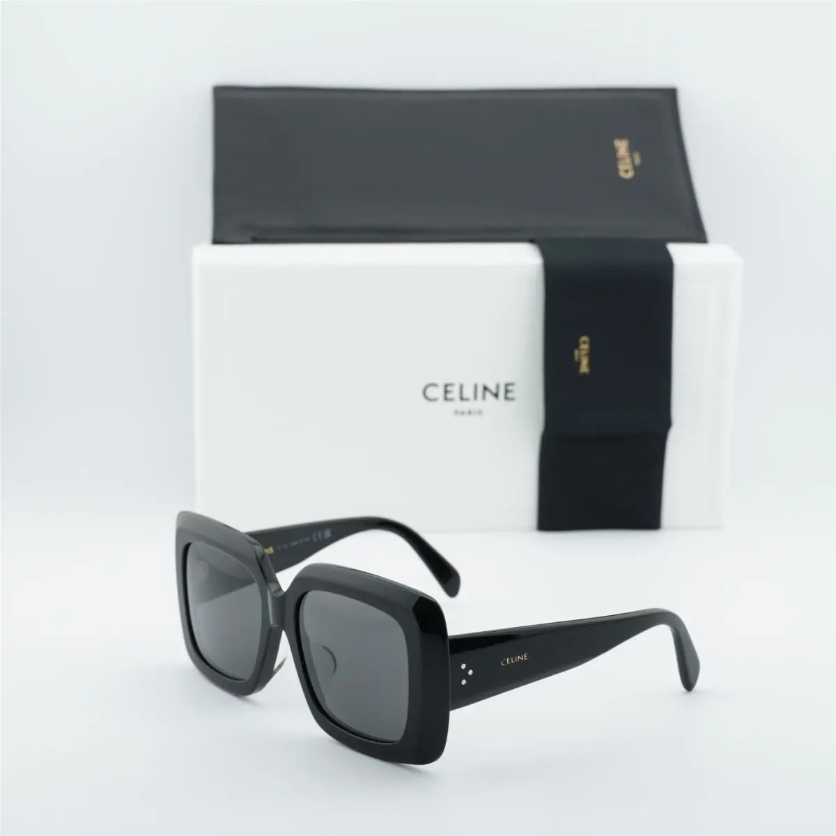 Celine CL40263F 01A Shiny Black/smoke 54-17-135 Sunglasses