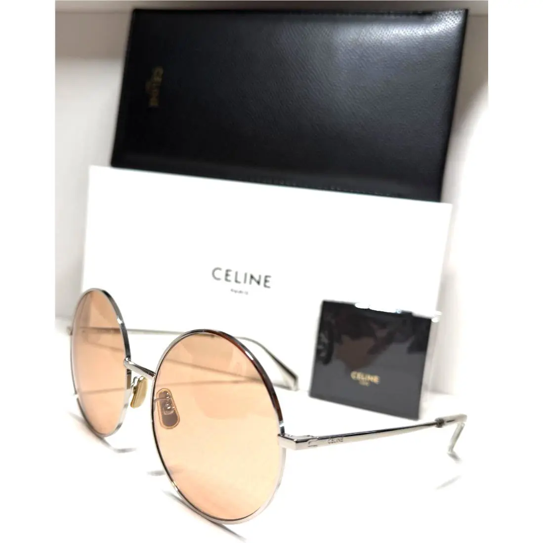 Celine Paris CL40076U 16E Silver/smoke Peach Lens Sunglasses 61-18