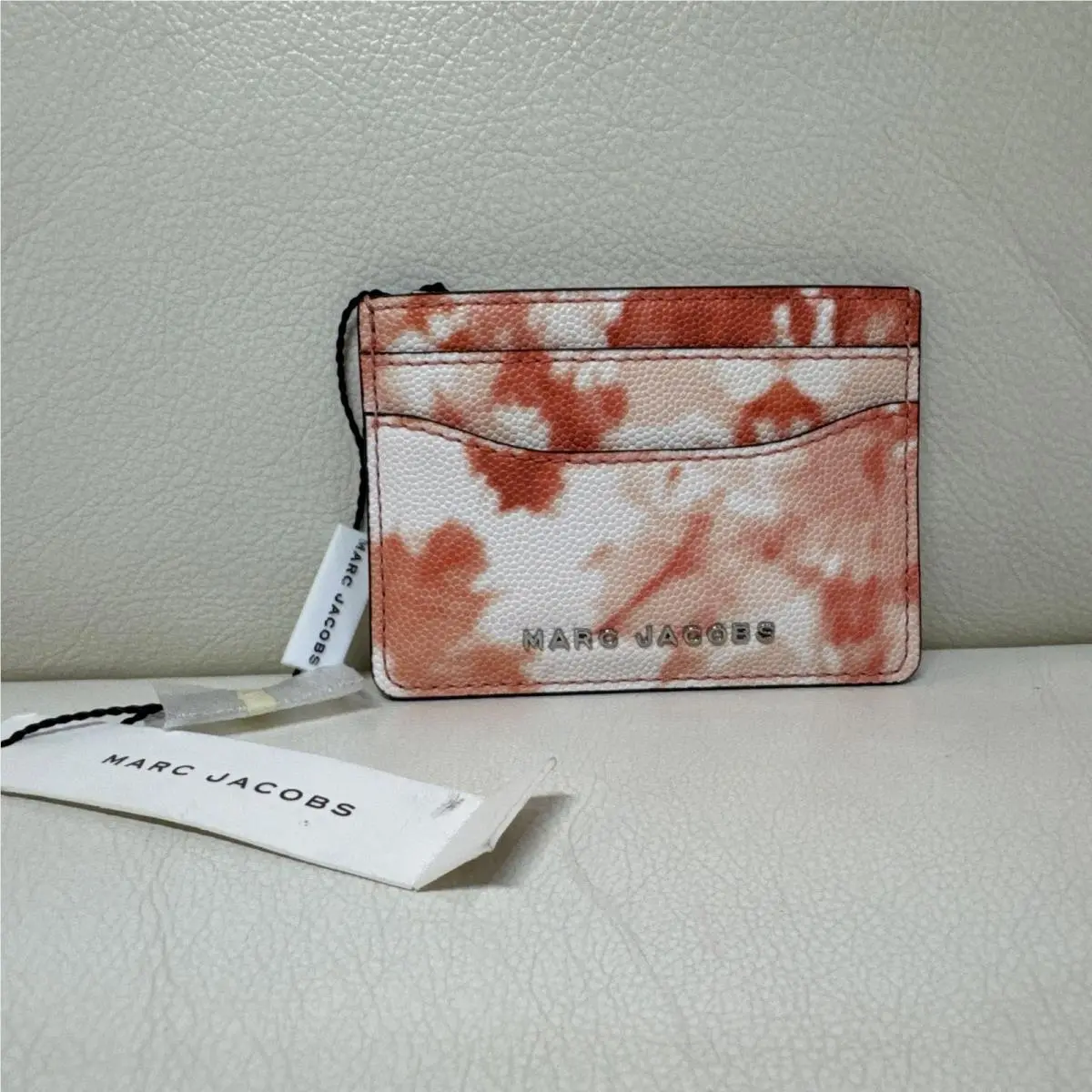 Marc Jacobs The Bold Print Orange/white Card Case